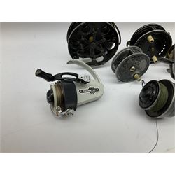 Eight fishing reels including S. Allcock & Co Ltd 'Easicast', 'Black Knight', 'Duco', 'Delmatic', 'The No.2 Felton Crosswind', etc (5)