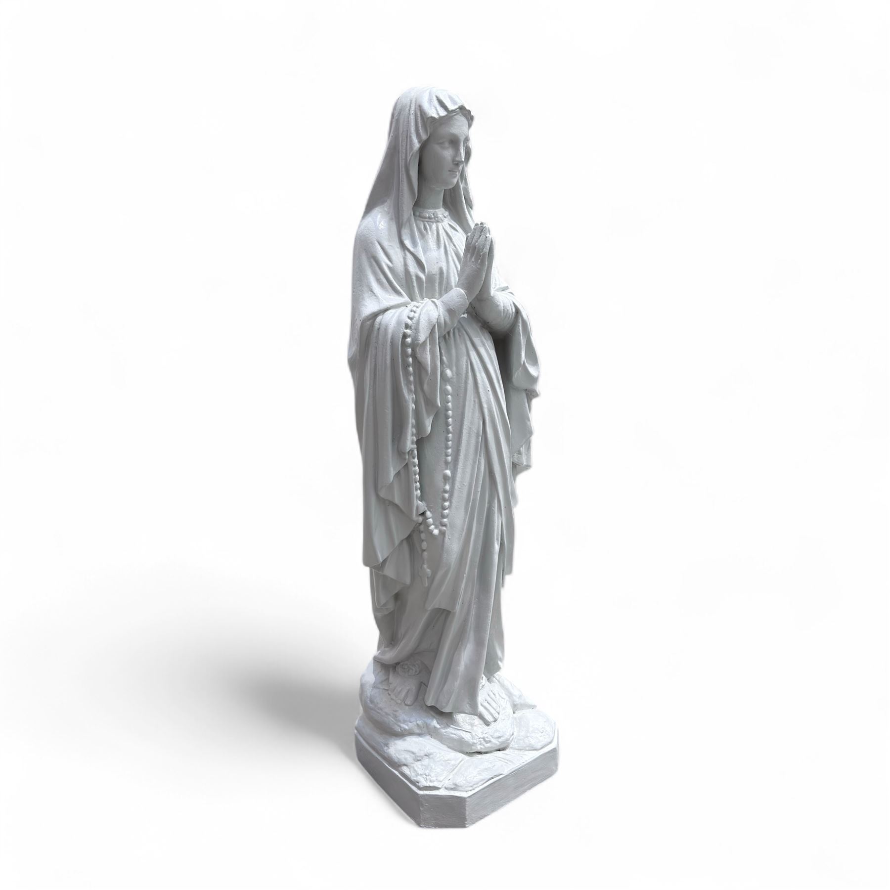 Cast stone Virgin Mary garden figure