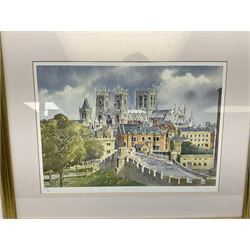 After Ken Burton (northern British 20th century); 'Scarborough Yorkshire' and 'York Minster', pair limited edition colour prints signed in pencil (2)