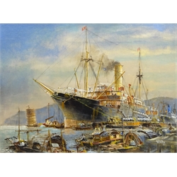  Colin Verity RSMA (British 1924-2011): 'S.S. Ben Mohr off the China Coast', oil on board signed, titled verso 44cm x 60cm  DDS - Artist's resale rights may apply to this lot  