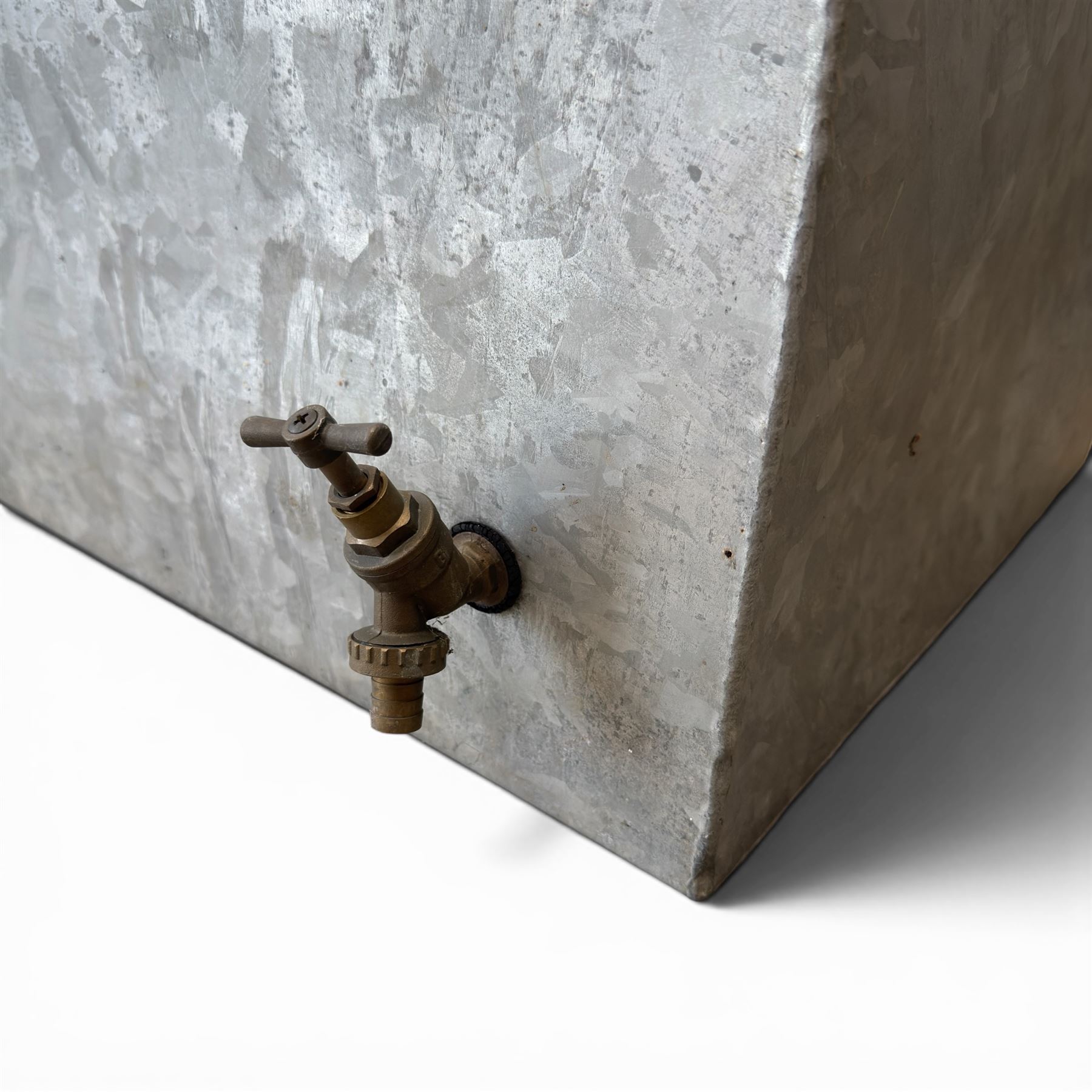 IAE - two galvanised water troughs with taps