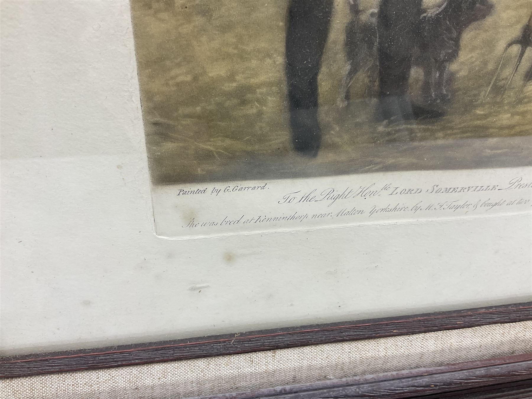 William Ward (British 1766-1826) after George Garrard (British 1760-1826): 'To the Right Hon Lord Somerville President of the board of Agriculture this plate of a Holderness Cow...', mezzotint with hand colouring pub. 1978, 47cm x 61cm