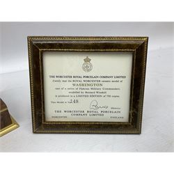 Royal Worcester 'Washington' model by Bernard Winskill, limited edition 148/750, on wooden plinth with title plaque, framed certificate and box