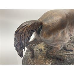 After P J Mene, bronze figure of a horse on a stepped oval base, H31cm 