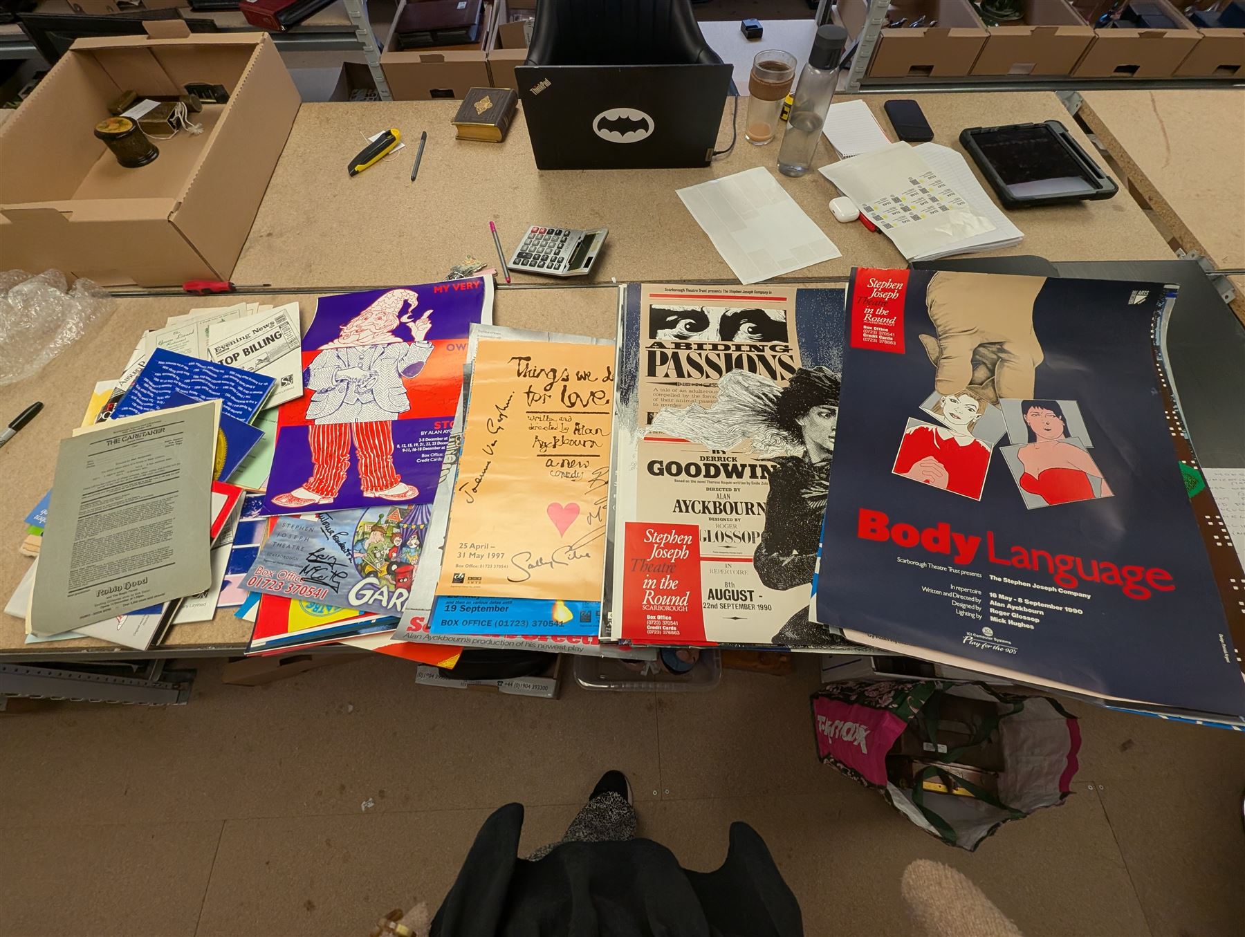 Approximately 50 Stephen Joseph Theatre posters, including several signed examples with signatures of Alan Ayckbourn and cast members, together with theatre programmes and other ephemera
