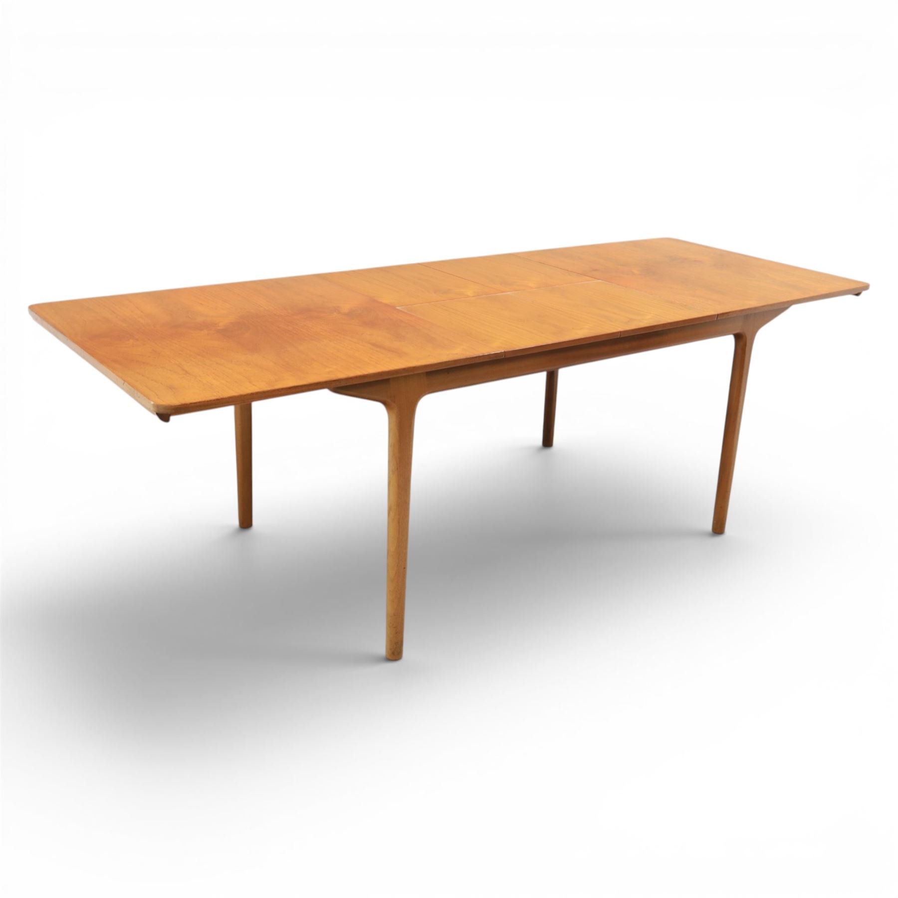 A.H. McIntosh & Co Ltd - Mid-20th century teak double leaf extending dining table (Extended 234cm)
