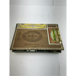 Box of Henri Wintermans Half Corona cigars, together with a collection of lighters, including Ronson, Calibri and Mosda examples, contained within an empty Dannemann Brasil cigar box and other smoking related collectables