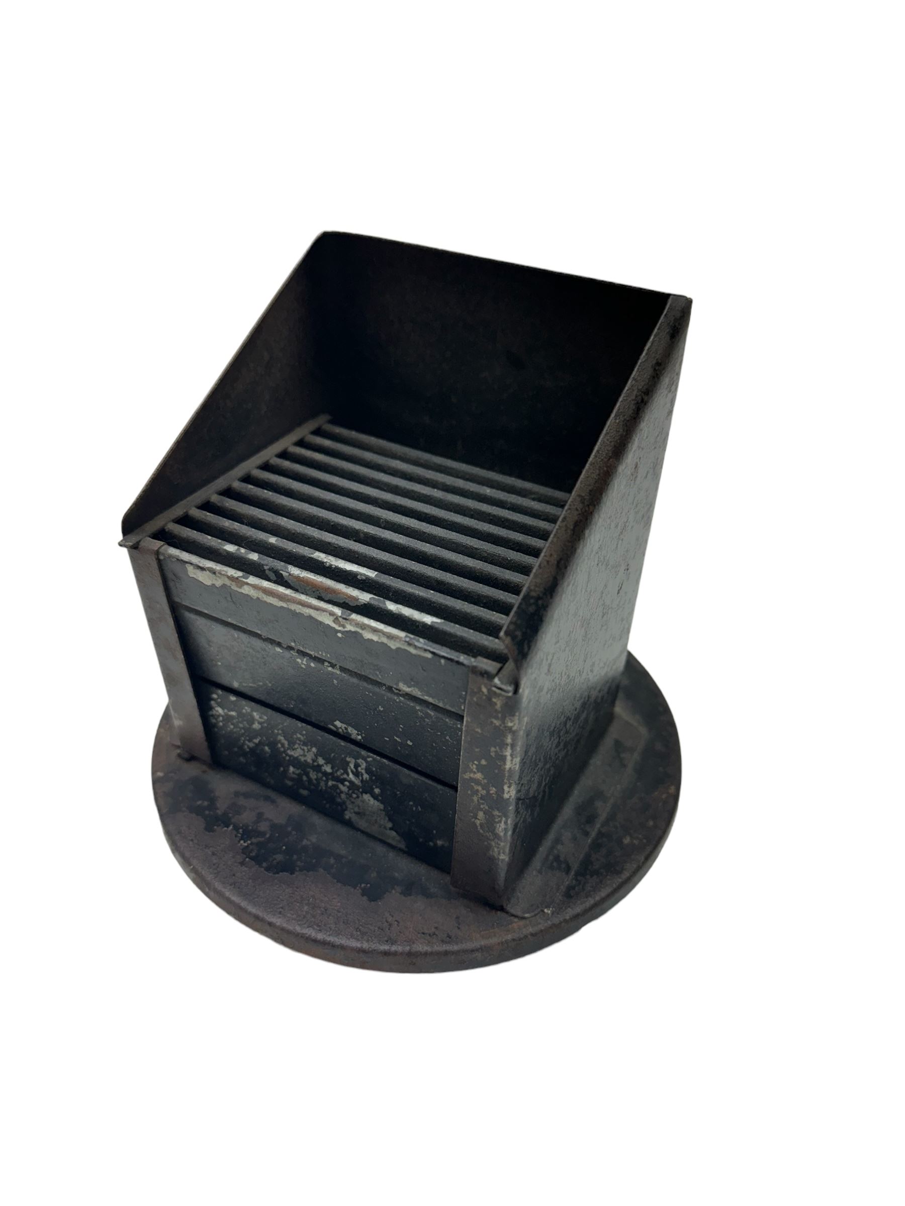 WWII British home front car headlamp blackout cowl, marked V Howtlew, H15cm