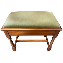 Offenbach - mid-20th century Sapele Mahogany cased upright piano, overstrung iron movement, with stool