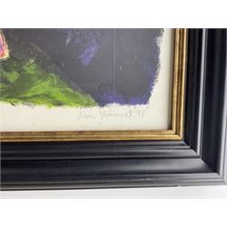 Lin Jammet (British 1958-2017): 'The Fall of Desaix', screenprint signed dated '97 and inscribed 'GSL I' (Gresham Studio Ltd) in pencil with Gamma blindstamp 115cm x 79cm 
Notes: Jammet was the son of artist Dame Elisabeth Frink (1930-1993) and French architect Michel Jammet (1921-1972). He first started printmaking during the 1970s with family friend Julian Trevelyan (1910-1988), and went on to produce prints with Curwen Chilford and Gresham Studio.