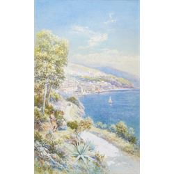 Charles Edmund Rowbotham (British 1856-1921): 'Gulf of Amalfi - Italy', watercolour signed 45.5cm x 27cm