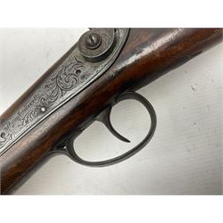 19th century W. Murcott of London 12-bore single barrel back-action percussion 'cripple stopper' sporting gun, with 58.5cm(23