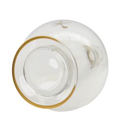 Baccarat decanter, six wine glass and six port glasses,  all with a gilt band to the rim and foot and motif for Kingdom of Saudi Arabia