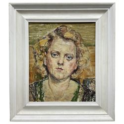 English School (Mid 20th century): Portrait of a Woman, oil on board unsigned 30cm x 25cm