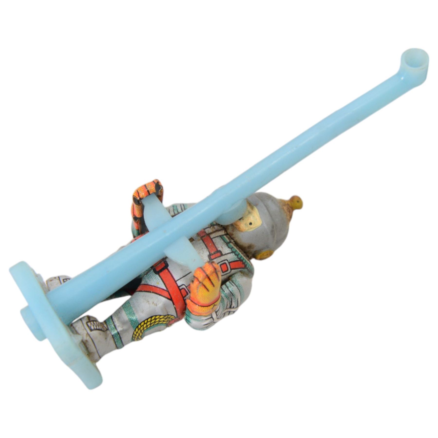 Sutcliffe Models Comet clockwork speedboat, boxed with key, together with a Russian tinplate garage toy, Japanese tin plate Billy The Ball Blowing Magic Whale, tin plate space gun etc 