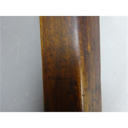  Early 20th century Ayres Victor Trumper cricket bat bearing signatures of Australian cricketers, predominantly indistinct but including Victor Trumper, William Wilkinson, Vernon Seymour Ransford, Charles Maddock, W.J.Truscott etc  