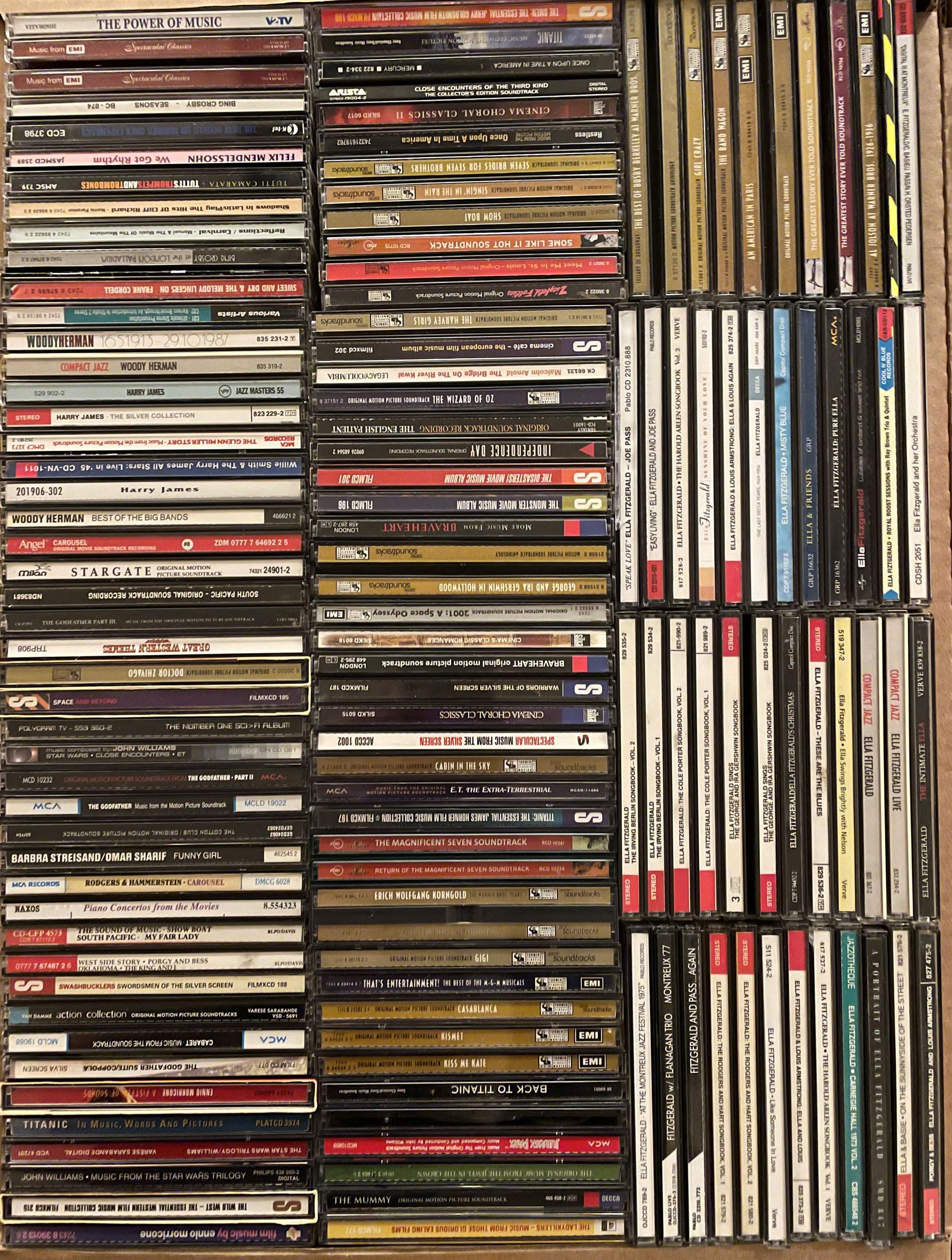 A large collection of mostly Jazz CD's including Fats Waller, Eddie Calvert, Harry James, Ella Fitzgerald, Wood Herman, Frank Sinatra and other music four boxes (400+)
