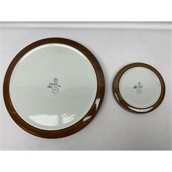 Royal Copenhagen Faiance pattern circular charger, together with a similar smaller example, both with printed marks beneath