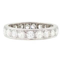 18ct white gold round cut diamond full eternity ring, total diamond weight approx 2.00 carat