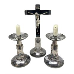 Alter cross with matching candle sticks, cross H48cm 