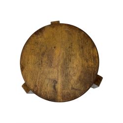 Alvar Aalto for Finmar - mid-20th century Finnish birch circular stool, the seat supported by three bentwood supports, applied label to the underside 