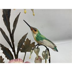 Franklin Mint House of Faberge, four humming bird figure groups, comprising Flight of Fancy, Beauty in Bloom, Splendor in the garden and The Enriched Garden, largest H35cm