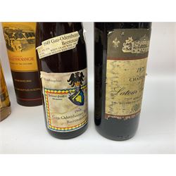 Mixed alcohol to include Glenmorangie 10 years old single Scotch whisky, Cardhu 12 year old Malt whisky, Ferdinand Pieroth 1949 Gau-Odernheimer Petersberg Beerenauslese, etc various contents and proofs