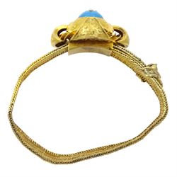 Victorian 18ct gold enamel pearl and rose cut diamond sliding buckle bracelet