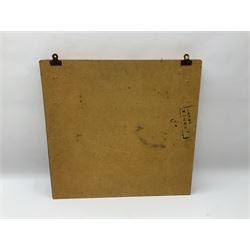 Display of eleven German belt buckles including 'SS', Party Buckle, two Army, Fire Service, two Luftwaffe, NSKK, Hitler Youth and WW1 Army; framed with three cloth badges and an armband