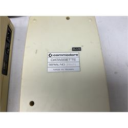 Commodore Vic 20 colour computer with power supply together with Commodore Datassette and Super Lander VIC 1907 game cassette