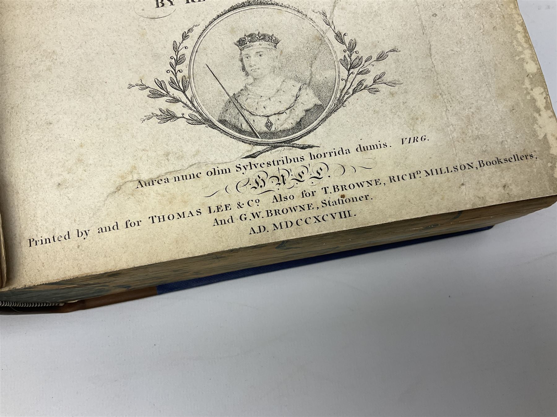 Tickell Rev. John: The History of the Town and County of Kingston upon Hull. 1798 Hull. Linen backed frontispiece and other engraved plates. Rebound in quarter calf with blue boards, marbled edges and new end papers; together with T. Tindall Wildridge: The Hull Letters. Ndc1886 (2)