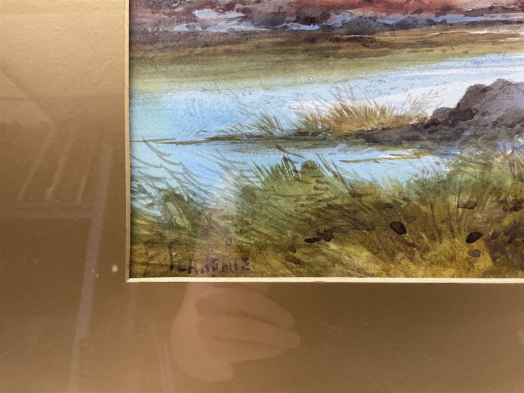 E Clarence (British 19th Century): 'The Hills of Kindairloch', watercolour signed 35cm x 50cm 