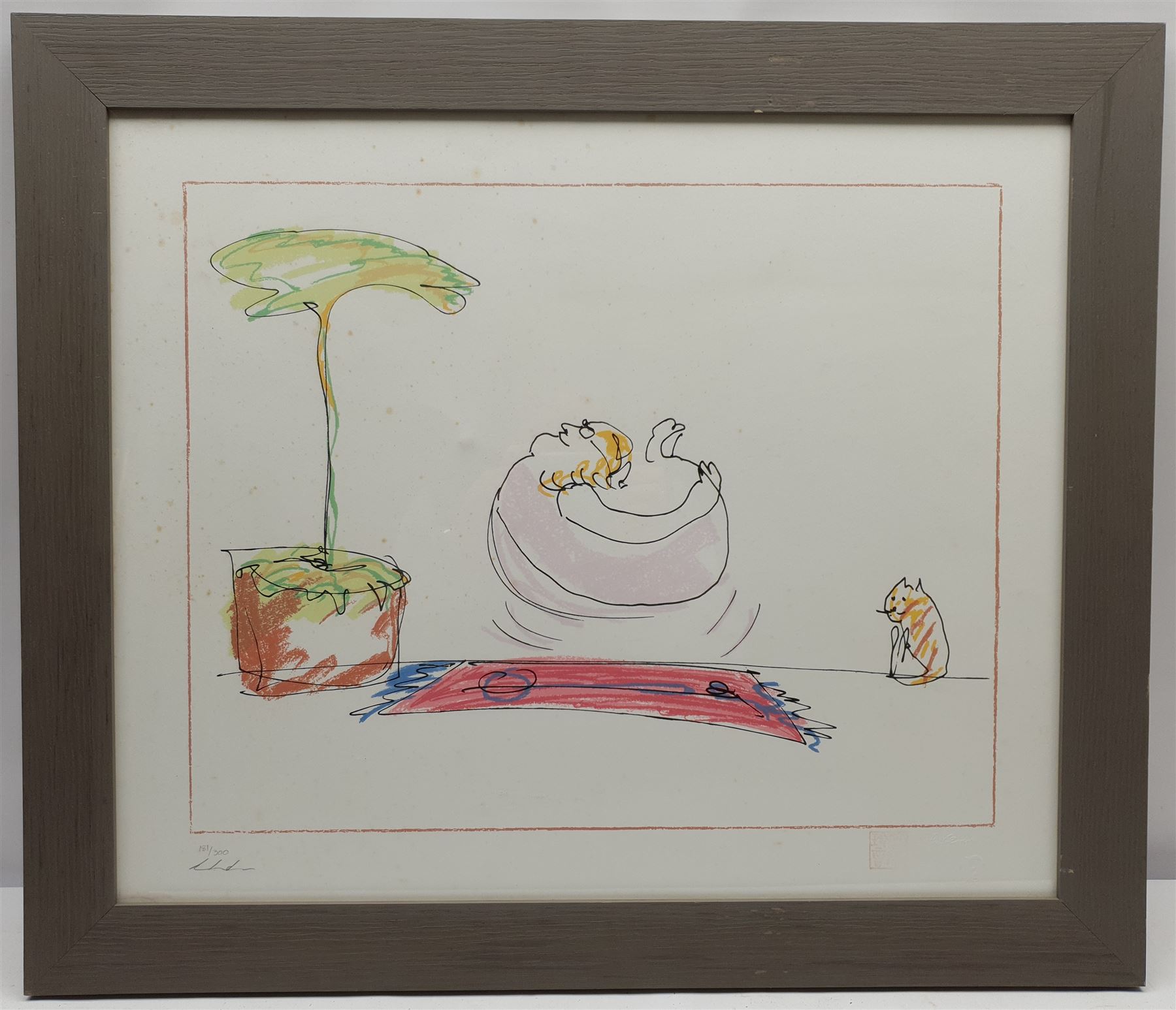 John Lennon (British 1940-1980): 'Feeling Good', limited edition lithograph signed and numbered 181/300 by Yoko Ono in pencil with blind stamps 49cm x 60cm