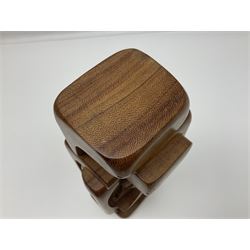 Contemporary abstract wood sculpture in the style of Brian Wilshire, H26cm