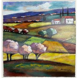 Slava Brodinsky (Russian 1955-): Fields of Colour, pair limited edition serigraphs signed and numbered 238/495 and 18/55 max 58cm x 33cm (2) (unframed)