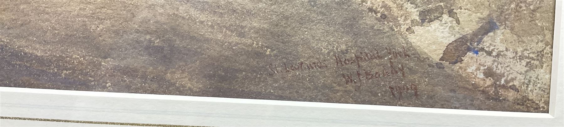 William James Boddy (British 1831-1911): 'St Leonard's Hospital - York', watercolour signed titled and dated 1909, 23cm x 33cm 
Provenance: private collection, purchased David Duggleby Ltd 7th December 2015 Lot 31