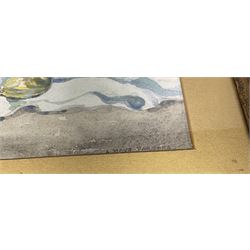 A Maud Parsons (British 20th Century): Yellow Flowers in a Vase, watercolour signed, in ornate hand-carved Florentine gilded frame 47cm x 35cm