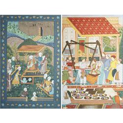 Jaipur School (Early/mid-20th century): Courtly Audience Scene and Courtly Gathering in a ...