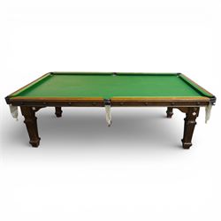Riley - late 20th century Riley slate bed snooker table with dining table leaves, rectangu...