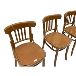 Set four early 20th century bentwood chairs