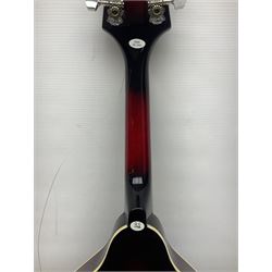 Stagg Model M50 E eight-string electro-acoustic mandolin; bears makers label L69cm; in cardboard delivery box with lead