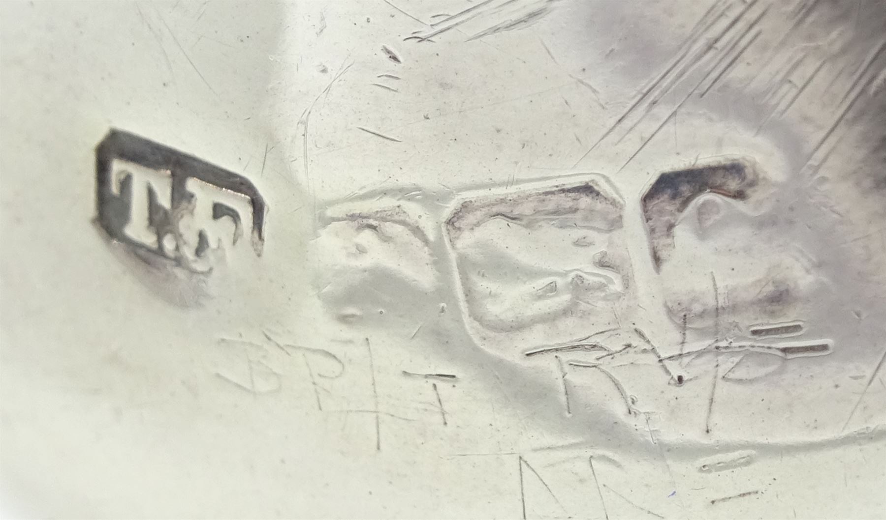 Pair of  Edwardian silver specimen vases by Thomas Fattorini, Birmingham 1902, one other by P H Vogel & Co, Birmingham 1970 and a silver coin dish set with a commemorative nickel crown