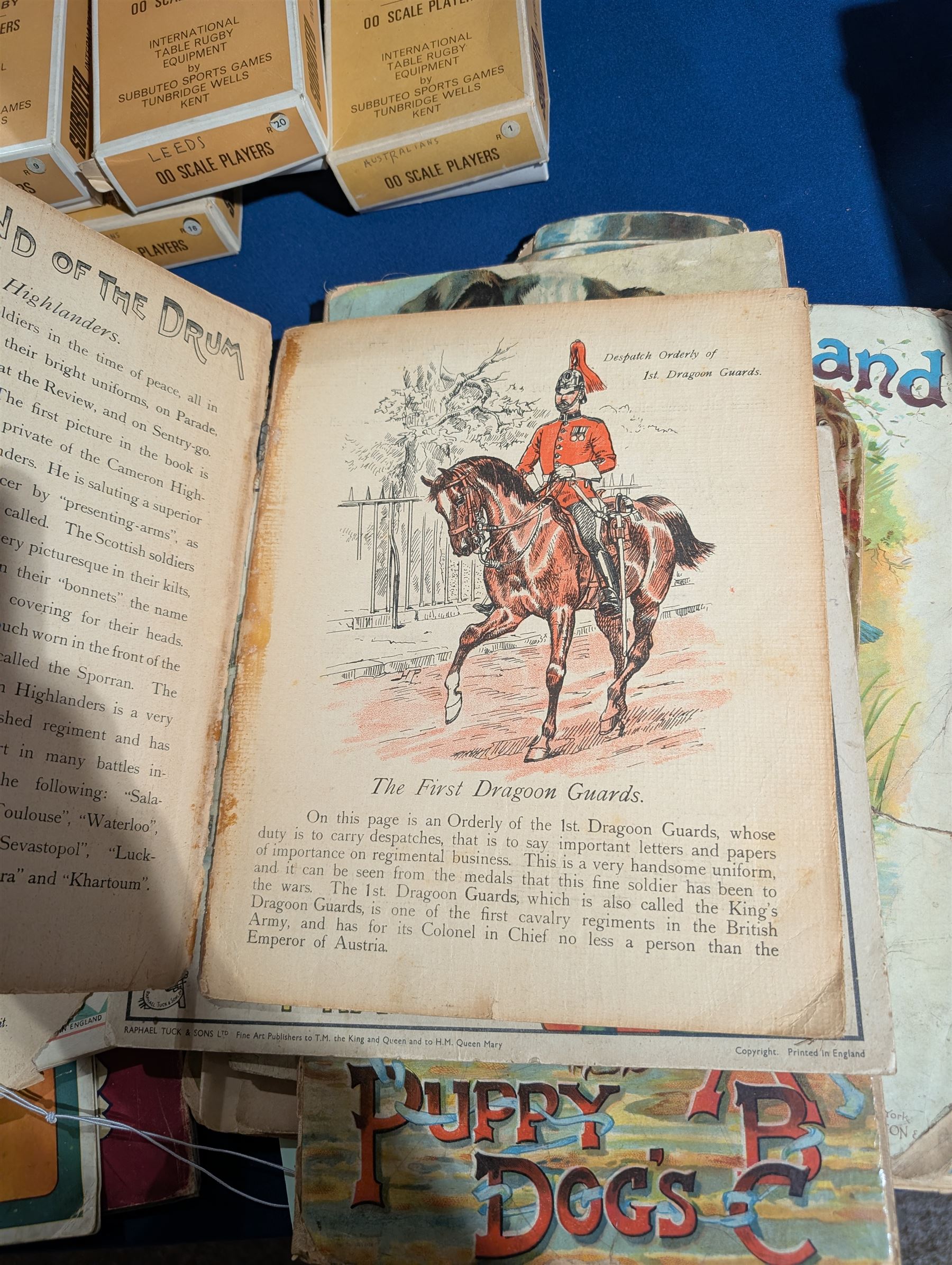 Fifteen late 19th/early 20th century children's picture books, comprising eleven published by Raphael Tuck & Sons, titles including Pleasant Hours Painting book, Boo-Boo the Barrage Balloon, The Timber Toes, At the Sound of the Drum, Coronation Procession Panorama, Horace and the BBC, Dolly's Dressmaker, Puppy Dogs ABC, Pets at the Farm, Mr Punch and His Tricks and Mixed Pickles Prepared, and four published by Ernest Nister, titles including Dicky Bird Land, The Sugar Plum House That Jack Built, The Noah's Ark and A Day at the Seaside