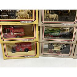 Fifty-two 1980's Days Gone/ Lledo die-cast models including Horse and Carts, all boxed (52)