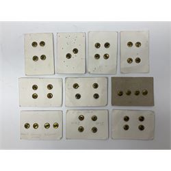 Fifty US rank badges and trade badges; WW2 and Vietnam period; predominantly on sale cards