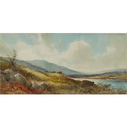 English School (Early 20th century): Scottish Landscapes, pair watercolours indistinctly signed 20cm x 40cm