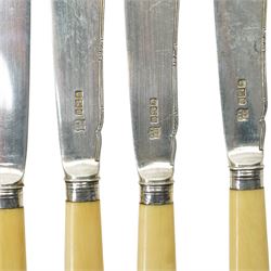 Collection of silver fish knives and forks