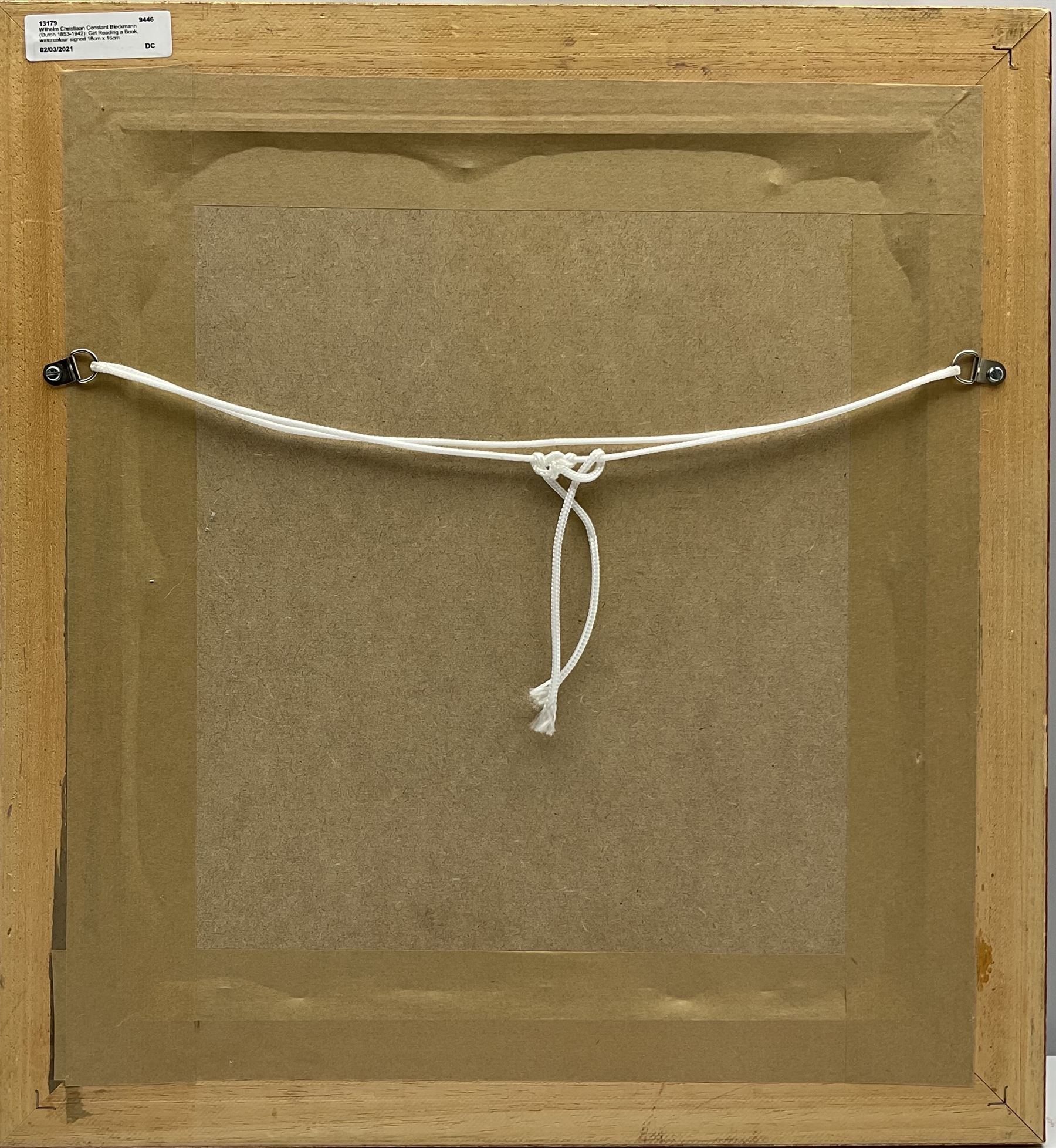 Wilhelm Christiaan Constant Bleckmann (Dutch 1853-1942): Girl Reading a Book, watercolour signed 18cm x 16cm