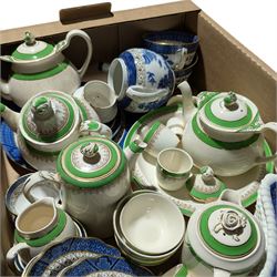 Booths Real Old Willow teaware, Tuscan china coffee cups and saucer, Wedgwood cup and saucer, etc in two boxes
Provenance: from the Kirkham Hall estate. 