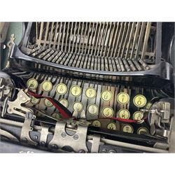 Corona typewriter in case, together with a grey angle pose style lamp